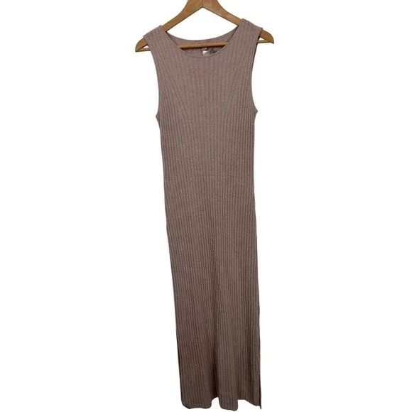 Barefoot Dreams CozyChic Ultra Lite Ribbed Column Maxi Dress Faded Rose S NWT - Picture 2 of 9